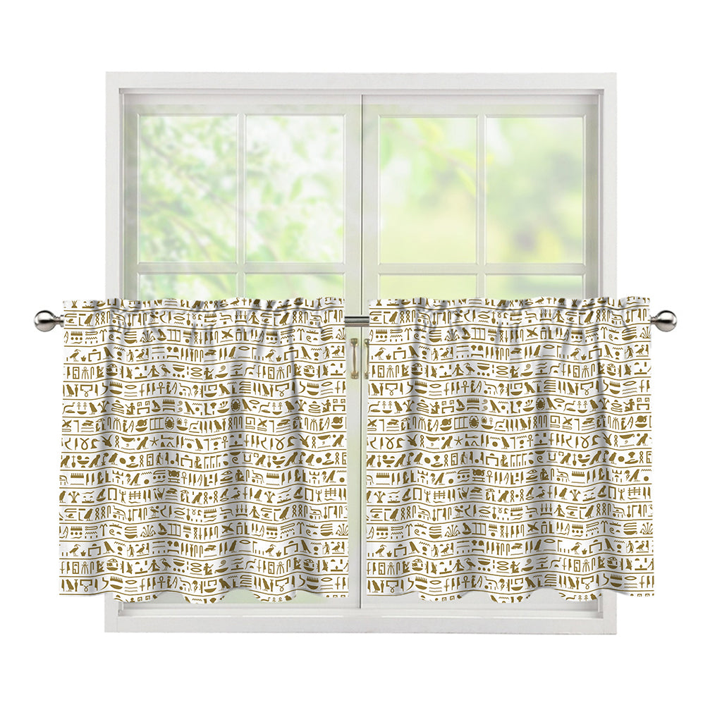Egypt Hieroglyphs Pattern Print Tier Curtains