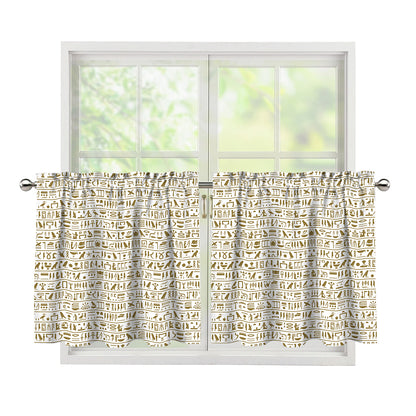 Egypt Hieroglyphs Pattern Print Tier Curtains
