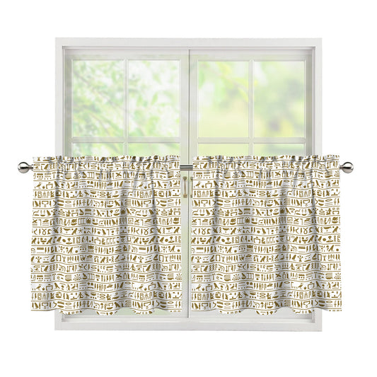 Egypt Hieroglyphs Pattern Print Tier Curtains