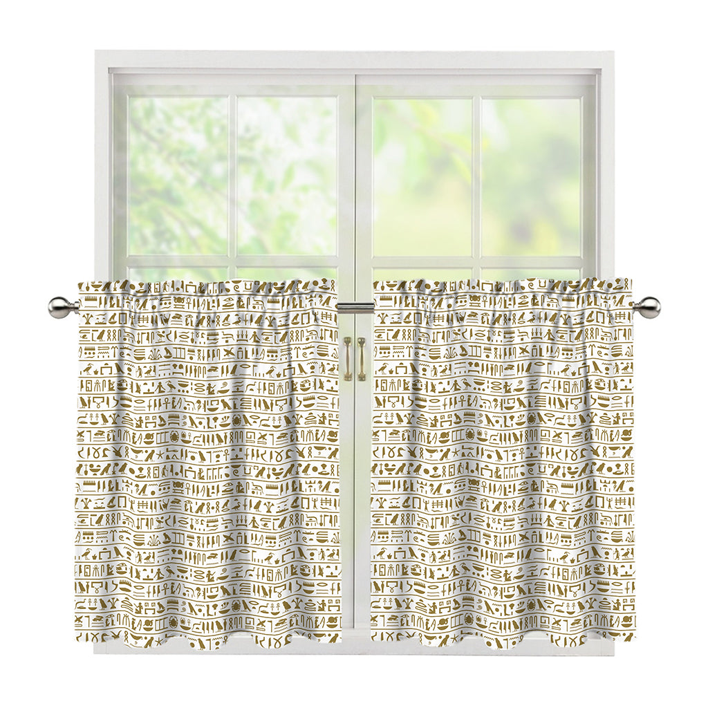 Egypt Hieroglyphs Pattern Print Tier Curtains
