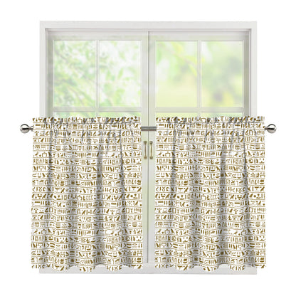 Egypt Hieroglyphs Pattern Print Tier Curtains