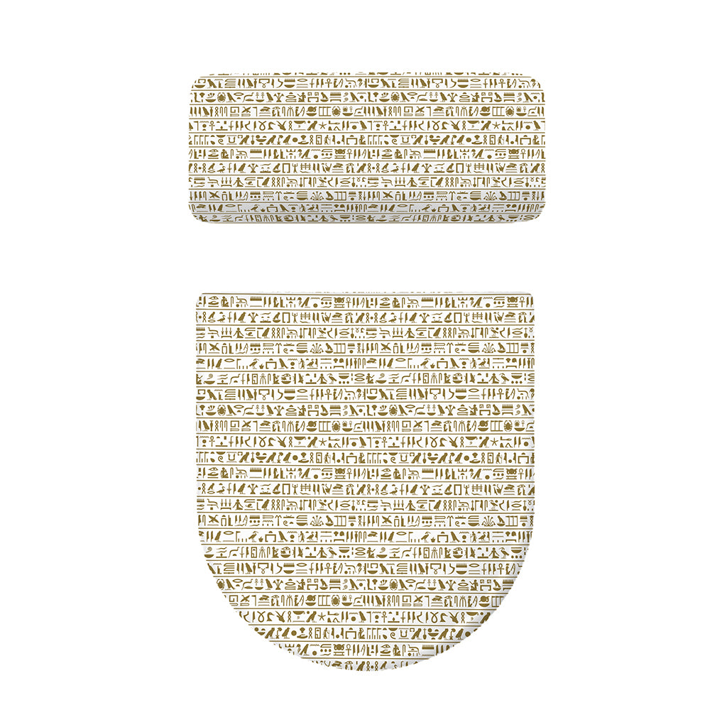 Egypt Hieroglyphs Pattern Print Toilet Lid And Tank Cover Set