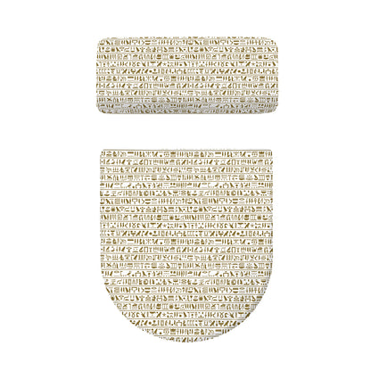 Egypt Hieroglyphs Pattern Print Toilet Lid And Tank Cover Set