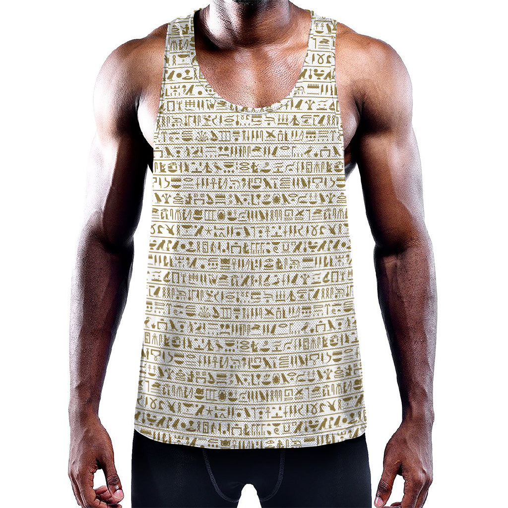 Egypt Hieroglyphs Pattern Print Training Tank Top