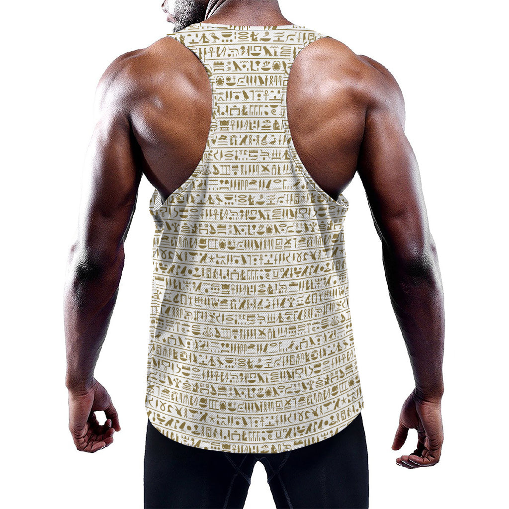 Egypt Hieroglyphs Pattern Print Training Tank Top