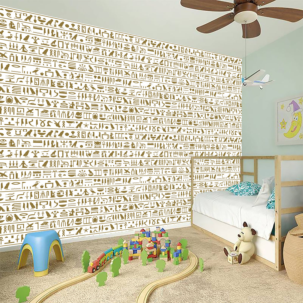 Egypt Hieroglyphs Pattern Print Wall Sticker