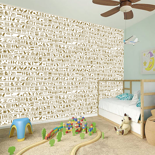Egypt Hieroglyphs Pattern Print Wall Sticker