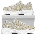 Egypt Hieroglyphs Pattern Print White Chunky Shoes