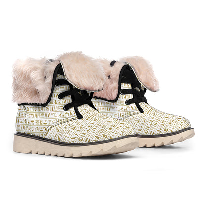 Egypt Hieroglyphs Pattern Print Winter Boots