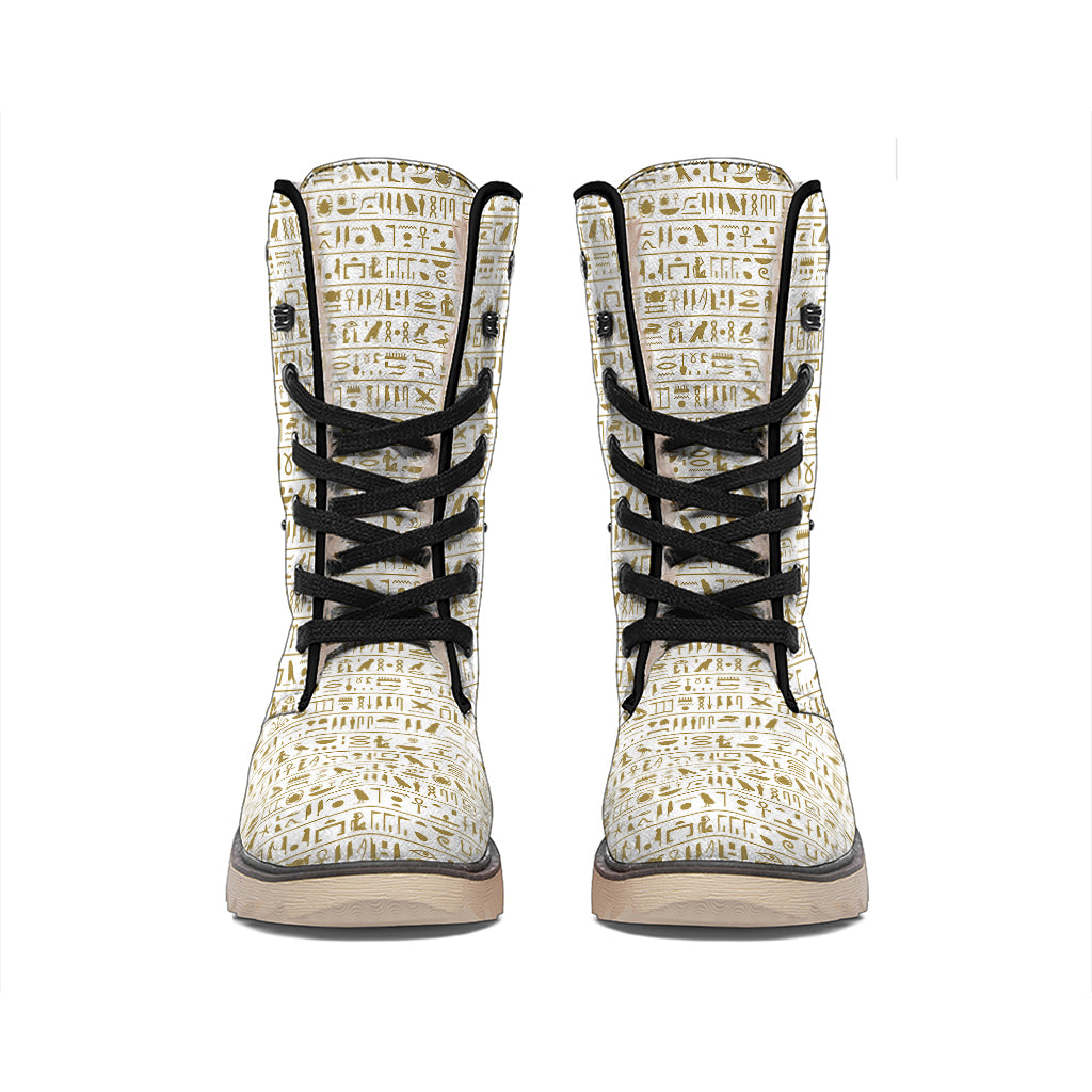 Egypt Hieroglyphs Pattern Print Winter Boots
