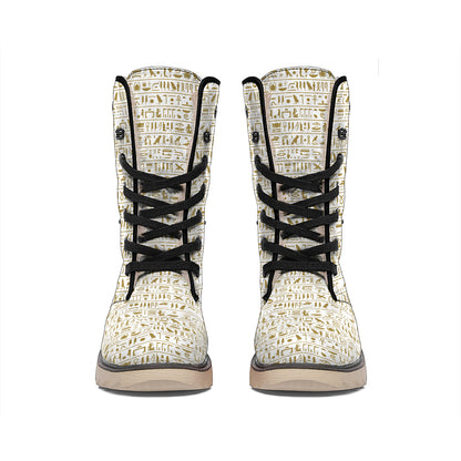 Egypt Hieroglyphs Pattern Print Winter Boots