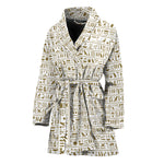 Egypt Hieroglyphs Pattern Print Women's Bathrobe