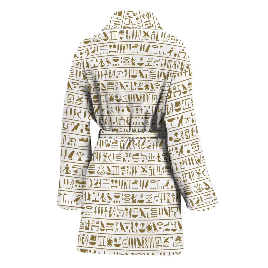 Egypt Hieroglyphs Pattern Print Women's Bathrobe