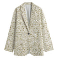 Egypt Hieroglyphs Pattern Print Women's Cotton Blazer