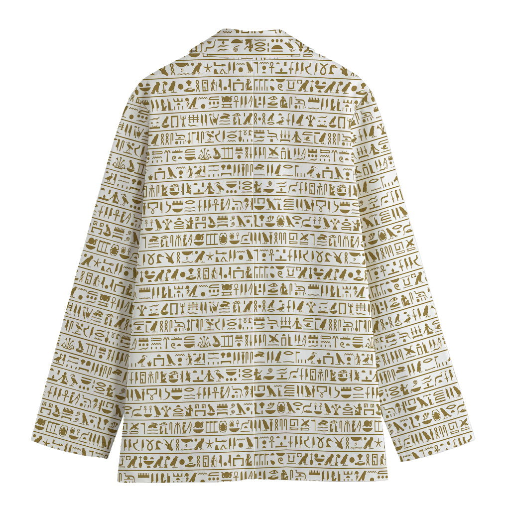 Egypt Hieroglyphs Pattern Print Women's Cotton Blazer