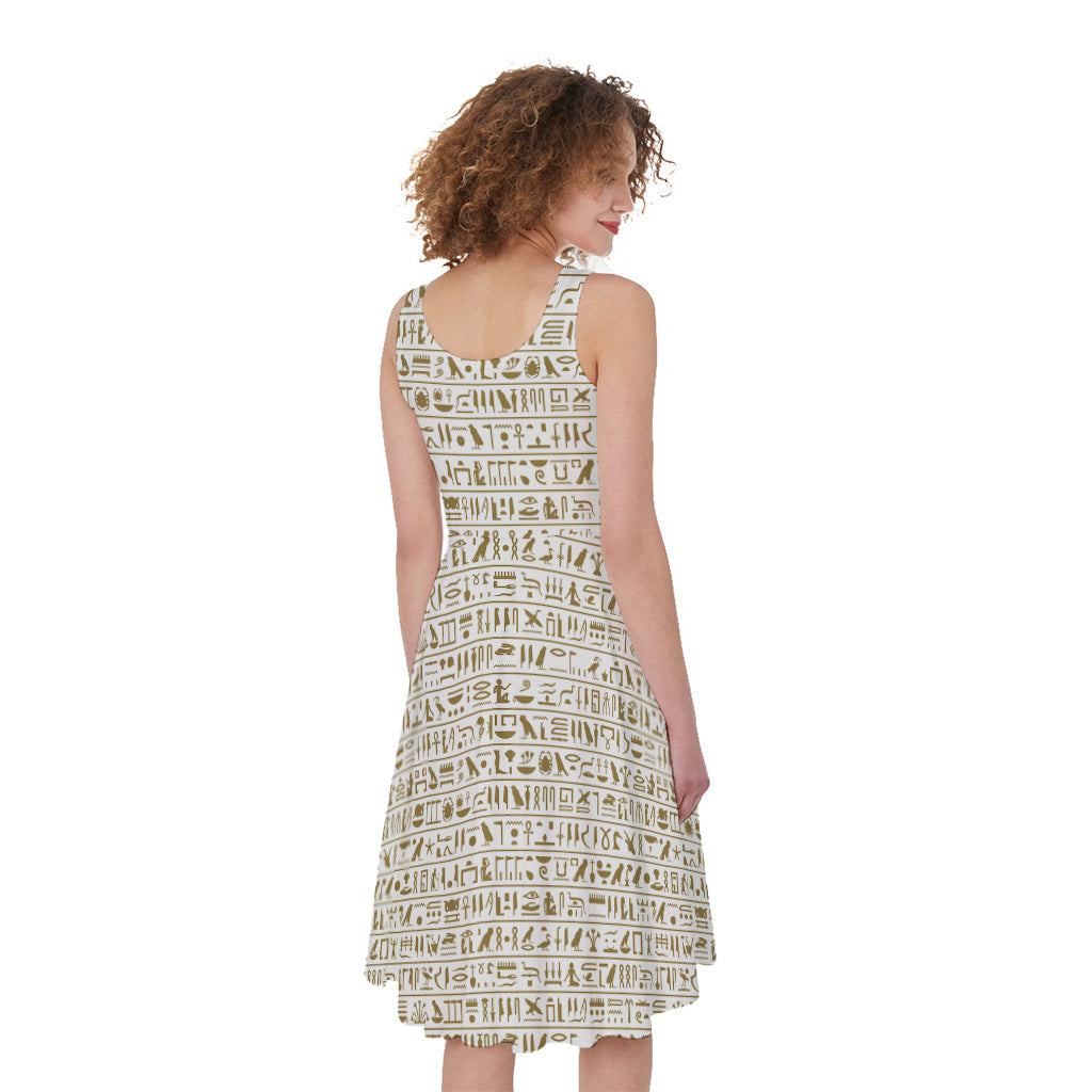 Egypt Hieroglyphs Pattern Print Women's Sleeveless Dress