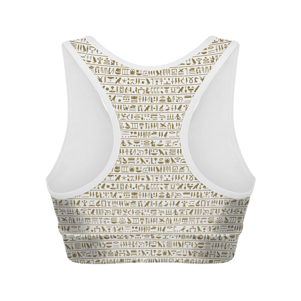 Egypt Hieroglyphs Pattern Print Women's Sports Bra