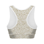 Egypt Hieroglyphs Pattern Print Women's Sports Bra