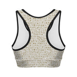 Egypt Hieroglyphs Pattern Print Women's Sports Bra