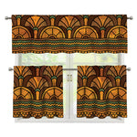 Egyptian Ethnic Pattern Print 3 Piece Kitchen Curtains