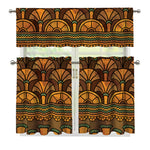 Egyptian Ethnic Pattern Print 3 Piece Kitchen Curtains