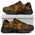 Egyptian Ethnic Pattern Print Black Chunky Shoes