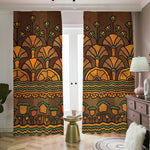 Egyptian Ethnic Pattern Print Blackout Pencil Pleat Curtains