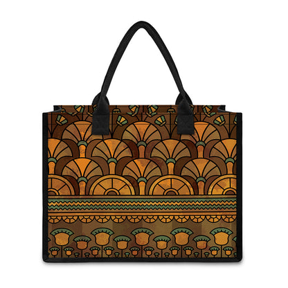 Egyptian Ethnic Pattern Print Canvas Tote Bag