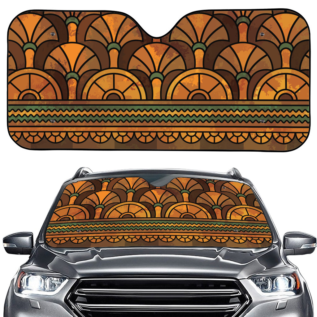 Egyptian Ethnic Pattern Print Car Windshield Sun Shade