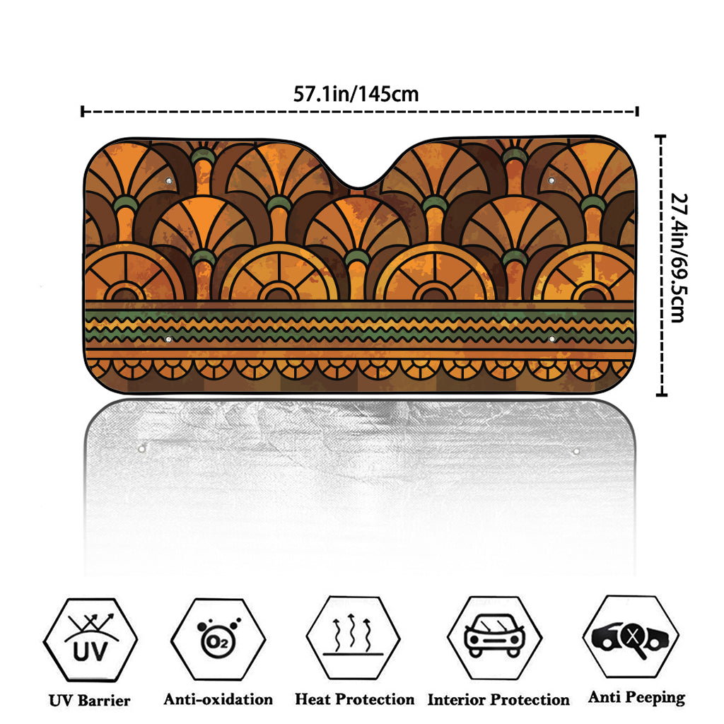 Egyptian Ethnic Pattern Print Car Windshield Sun Shade