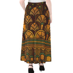 Egyptian Ethnic Pattern Print Chiffon Maxi Skirt