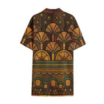 Egyptian Ethnic Pattern Print Cotton Hawaiian Shirt