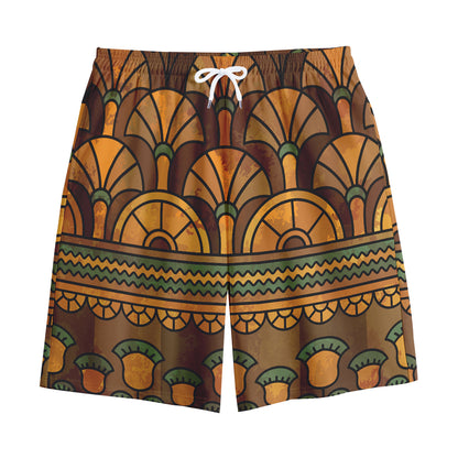 Egyptian Ethnic Pattern Print Cotton Shorts