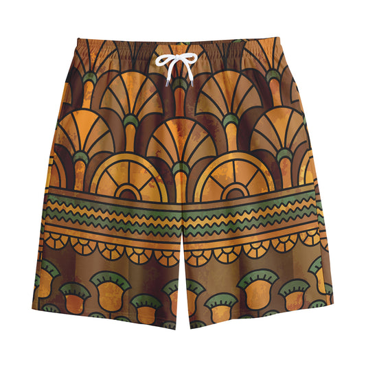 Egyptian Ethnic Pattern Print Cotton Shorts