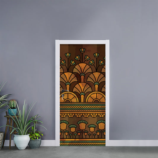 Egyptian Ethnic Pattern Print Door Sticker