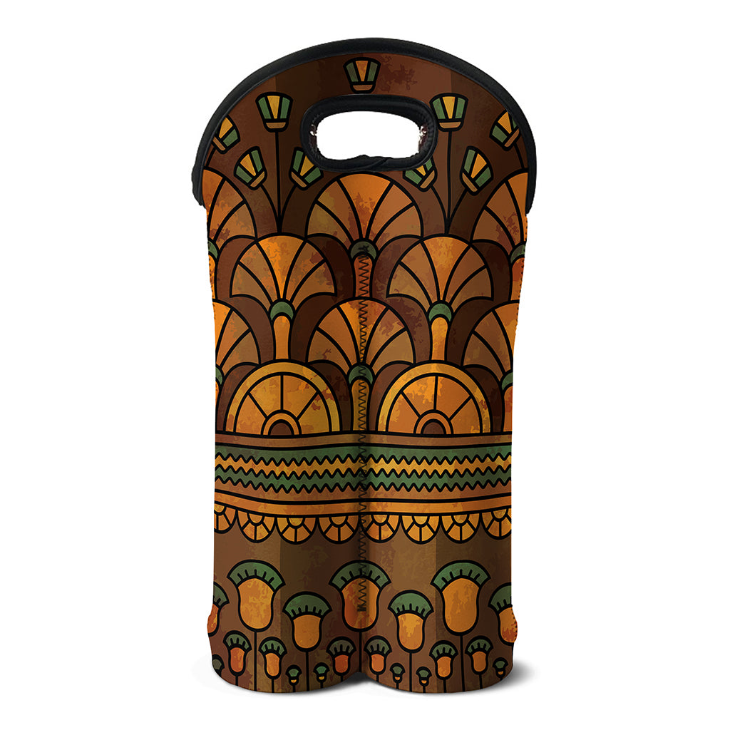 Egyptian Ethnic Pattern Print Double Neoprene Wine Tote