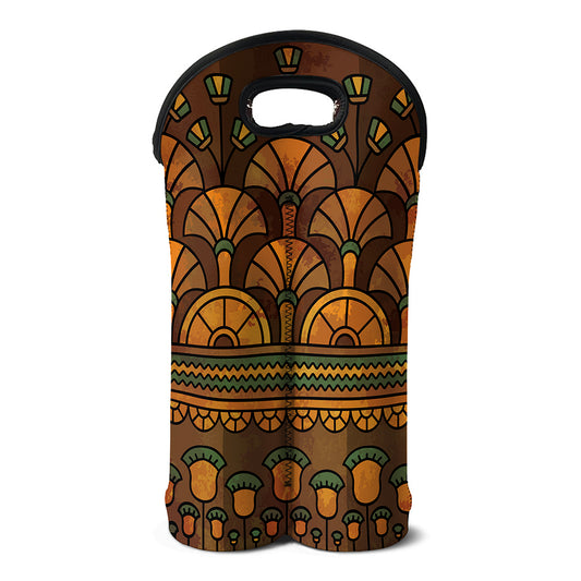 Egyptian Ethnic Pattern Print Double Neoprene Wine Tote