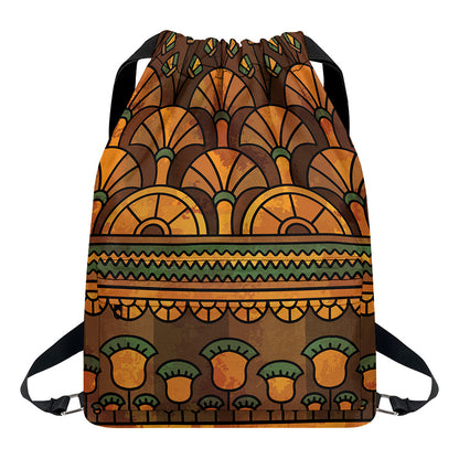 Egyptian Ethnic Pattern Print Drawstring Backpack