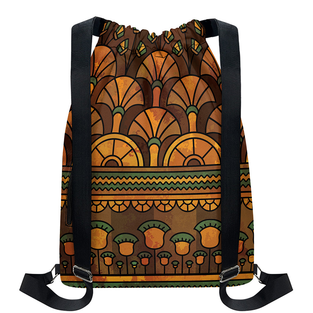 Egyptian Ethnic Pattern Print Drawstring Backpack