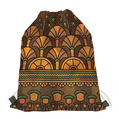 Egyptian Ethnic Pattern Print Drawstring Bag