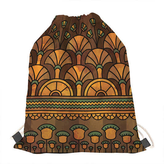 Egyptian Ethnic Pattern Print Drawstring Bag