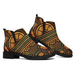 Egyptian Ethnic Pattern Print Flat Ankle Boots