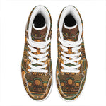 Egyptian Ethnic Pattern Print High Top Leather Sneakers