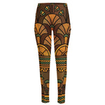 Egyptian Ethnic Pattern Print High-Waisted Pocket Leggings