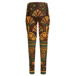 Egyptian Ethnic Pattern Print High-Waisted Pocket Leggings