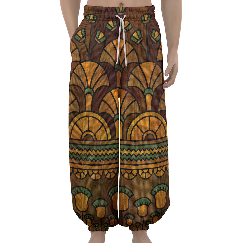 Egyptian Ethnic Pattern Print Lantern Pants