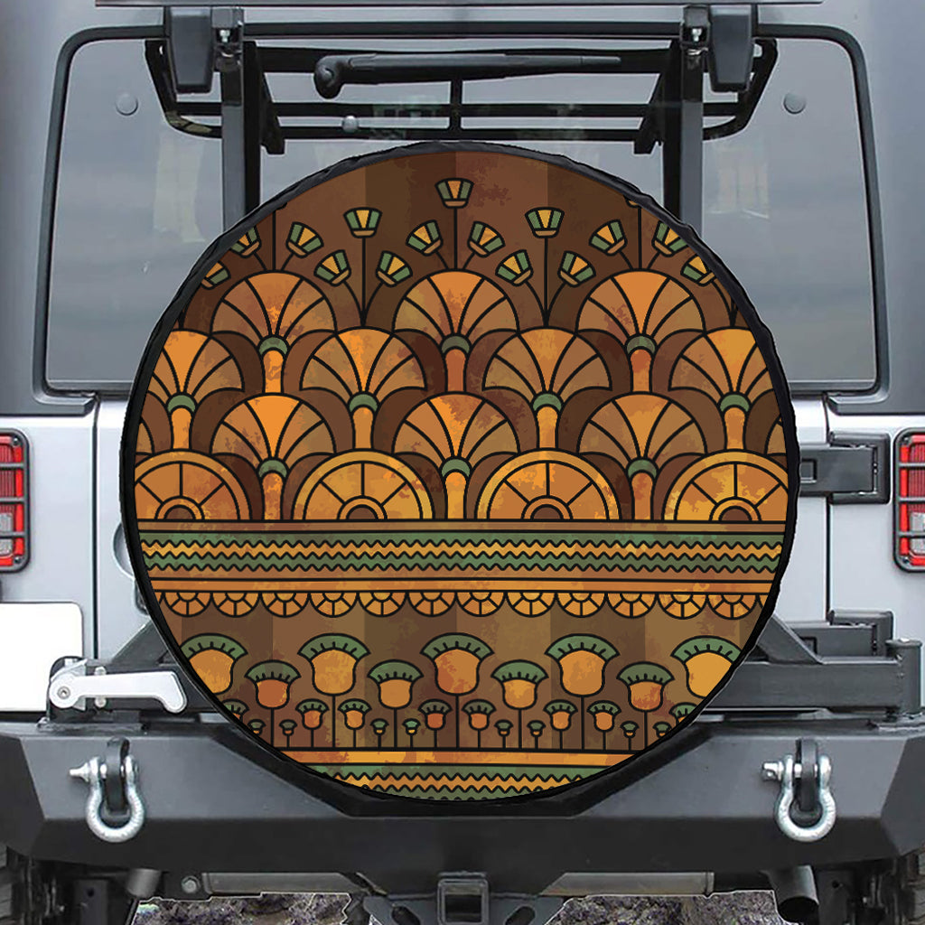 Egyptian Ethnic Pattern Print Leather Spare Tire Cover