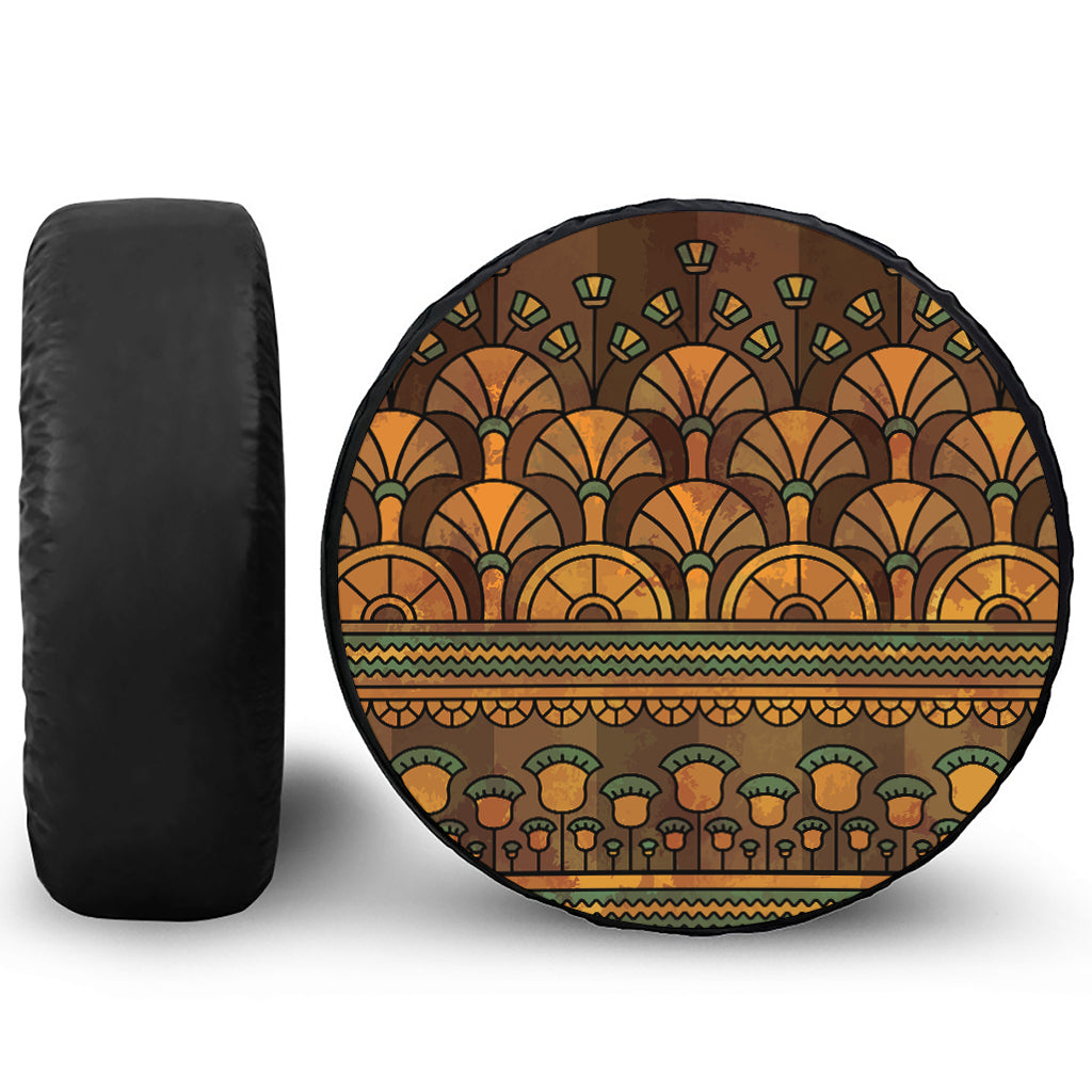 Egyptian Ethnic Pattern Print Leather Spare Tire Cover