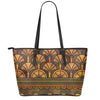 Egyptian Ethnic Pattern Print Leather Tote Bag