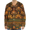 Egyptian Ethnic Pattern Print Long Sleeve Baseball Jersey